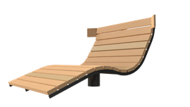 leżak miejski stalowo drewniany